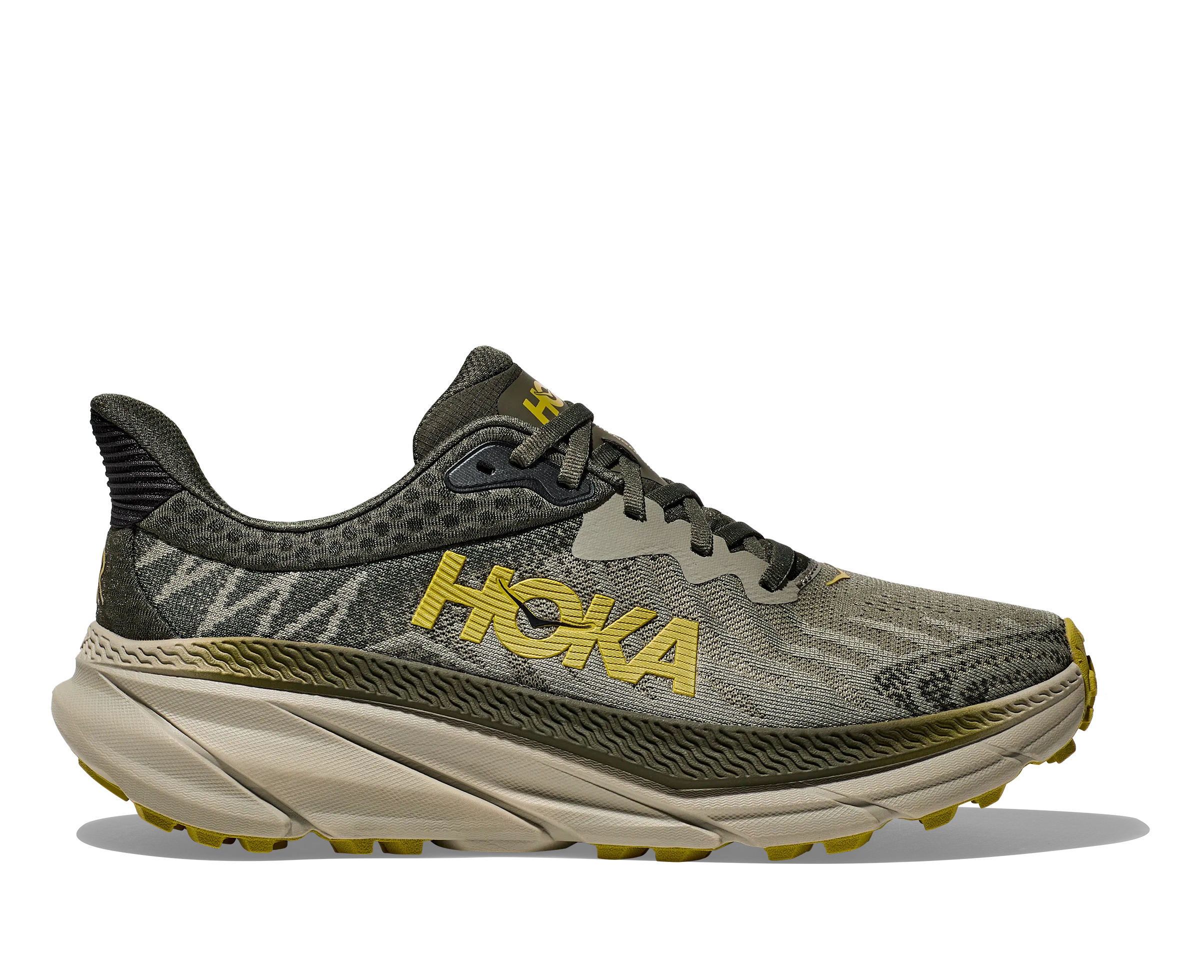 Men's Hoka Challenger 7 Color: Olive Haze / Forest Cover