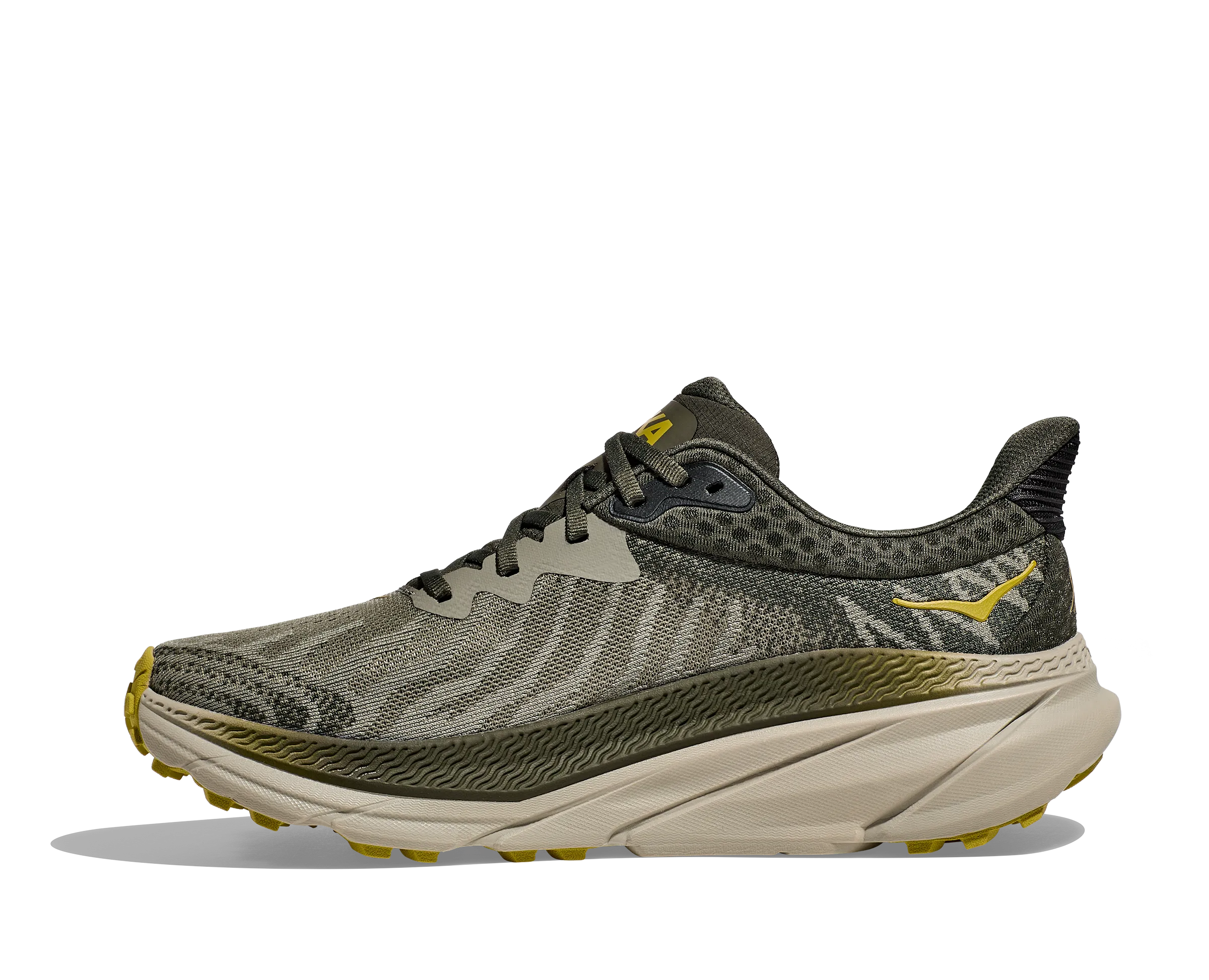 Men's Hoka Challenger 7 Color: Olive Haze / Forest Cover