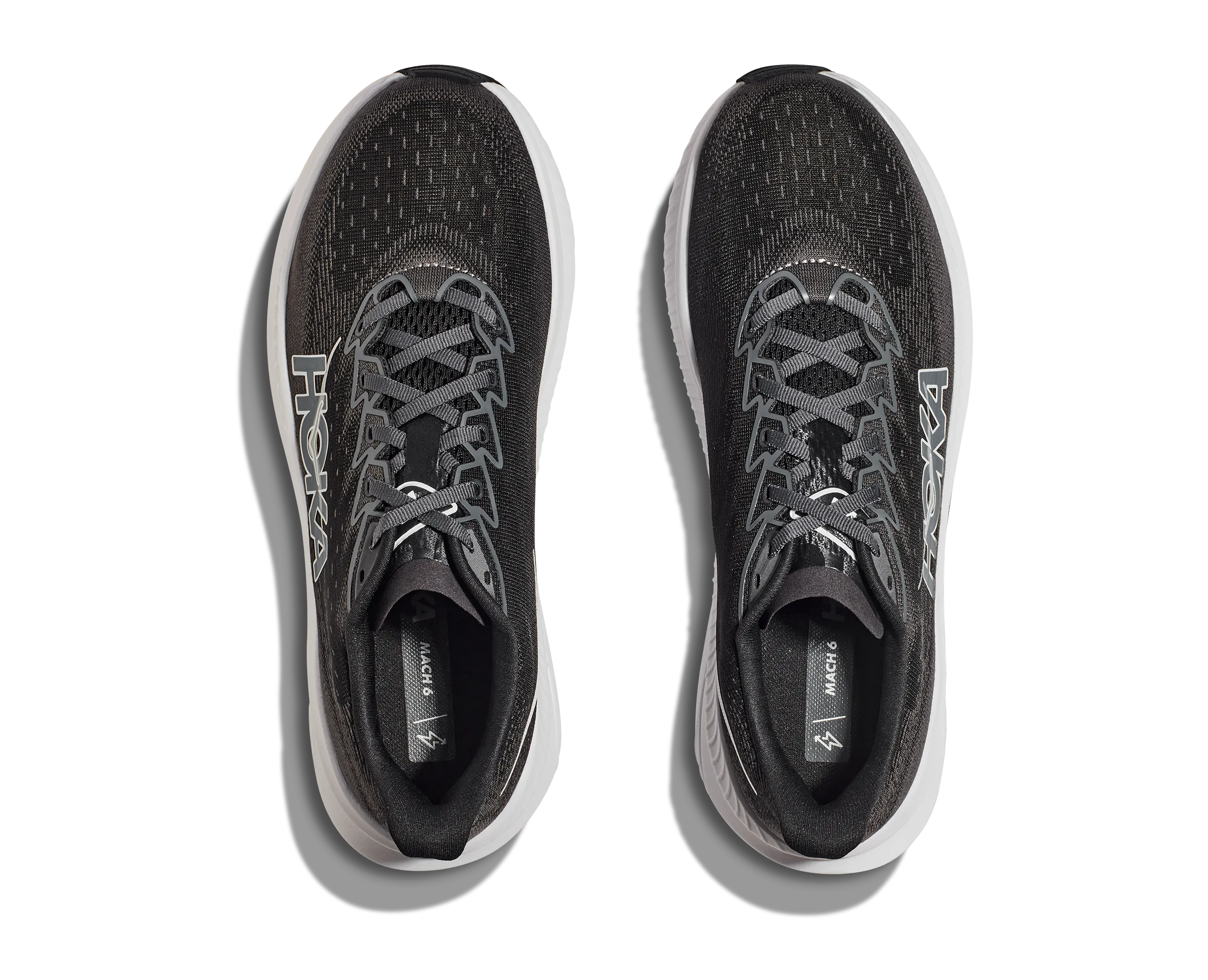 Men's Hoka Mach 6 Color: Black / White