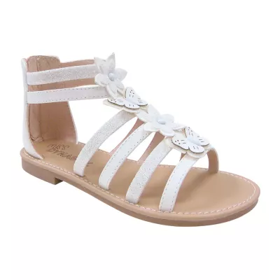 Miss Dynasty Little & Big  Girls Blossom Ankle Strap Gladiator Sandals