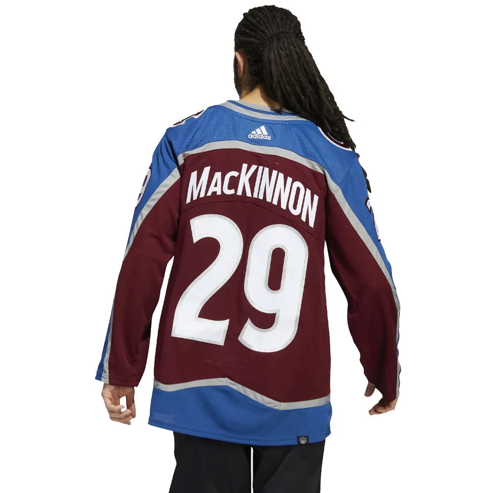 NATHAN MACKINNON COLORADO AVALANCHE ADIDAS ADIZERO PRIMEGREEN AUTHENTIC MAROON HOME JERSEY