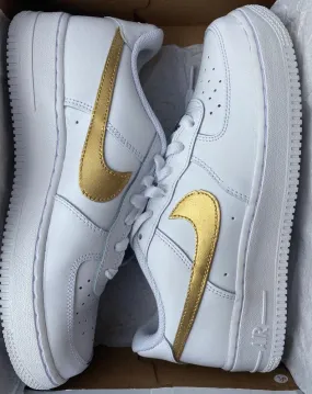 Nike Air Force 1 X Gold Tick Design Custom