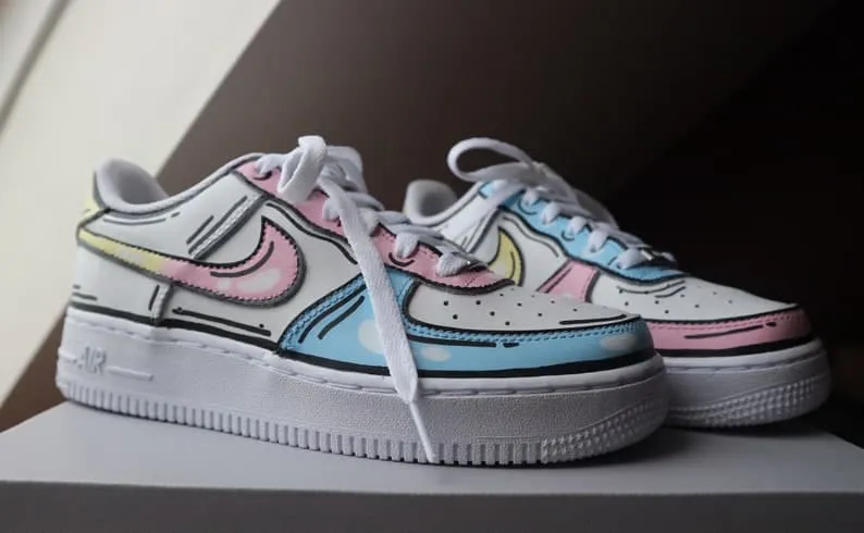 Nike Air Force 1 X Pastel Cartoon pink Yellow