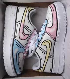 Nike Air Force 1 X Pastel Cartoon pink Yellow