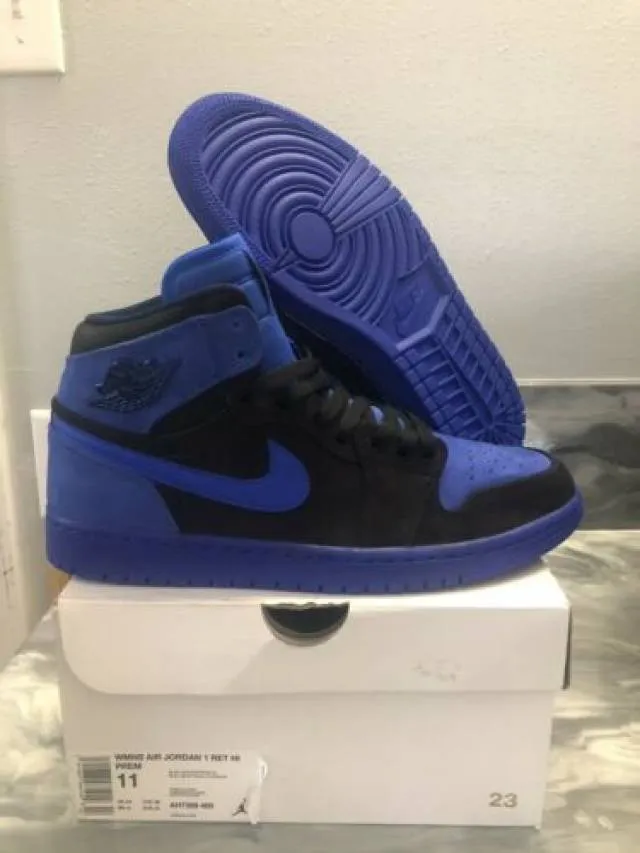 Nike air jordan 1 high custom painted blue void women’s 11/men’s 9.5