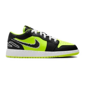 Nike air jordan 1 low se gs (big cat energy/ volt/ white/ black) big kids 3.5y-7y dx6666-701