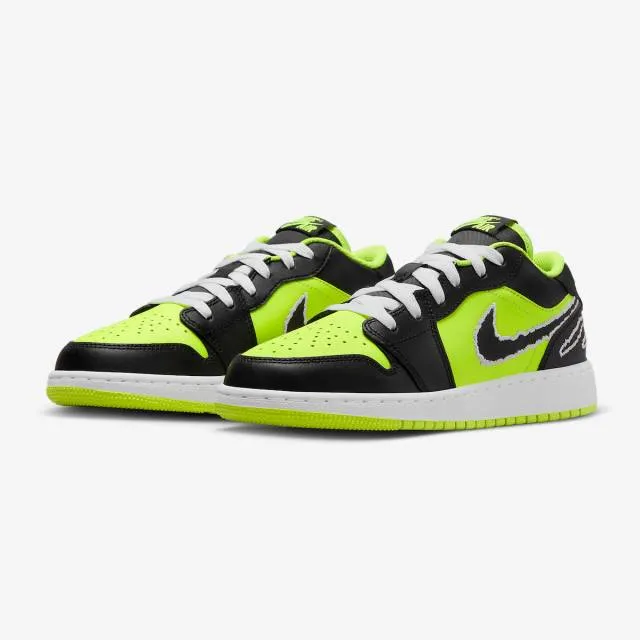 Nike air jordan 1 low se gs (big cat energy/ volt/ white/ black) big kids 3.5y-7y dx6666-701