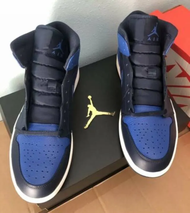 Nike air jordan 1 mid obsidian black game royal blue men’s 8.5