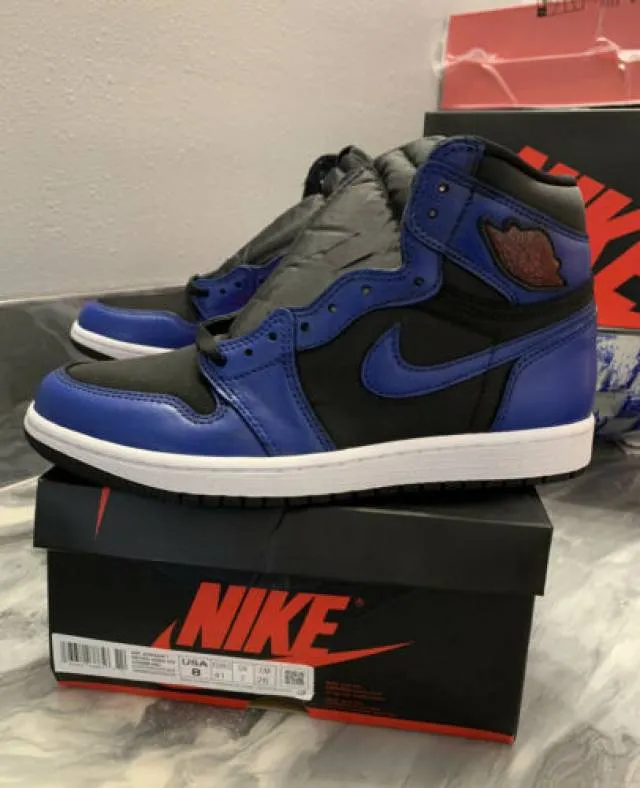 Nike air jordan 1 retro high og custom painted royal blue men’s 8