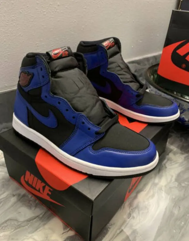 Nike air jordan 1 retro high og custom painted royal blue men’s 8