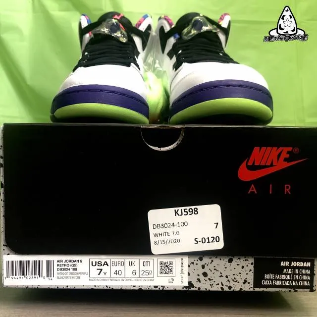 Nike air jordan 5 retro 2020 ghost green / alternate bel air