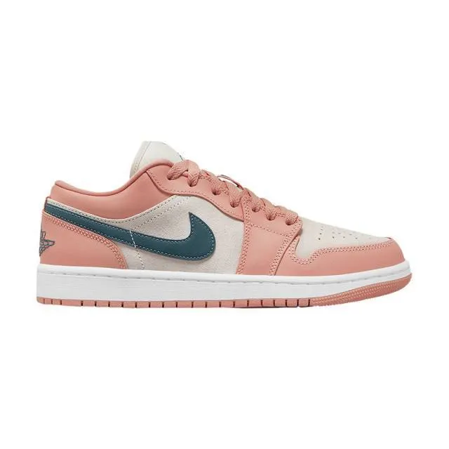 Nike women's air jordan 1 low (light madder root/ dark teal green/ white) sizes 6-10 dc0774-800