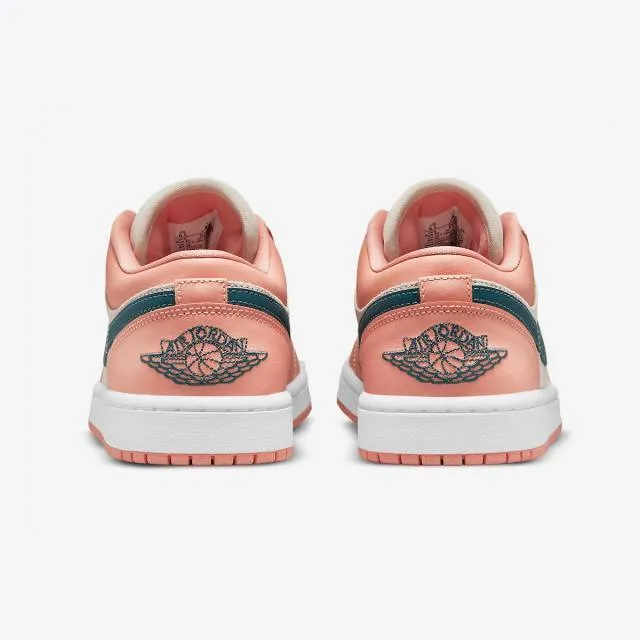 Nike women's air jordan 1 low (light madder root/ dark teal green/ white) sizes 6-10 dc0774-800