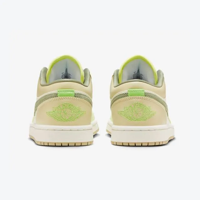 Nike women's air jordan 1 low (sail pale citron/ sail white/ oil green/ light lime green) sizes 6-10