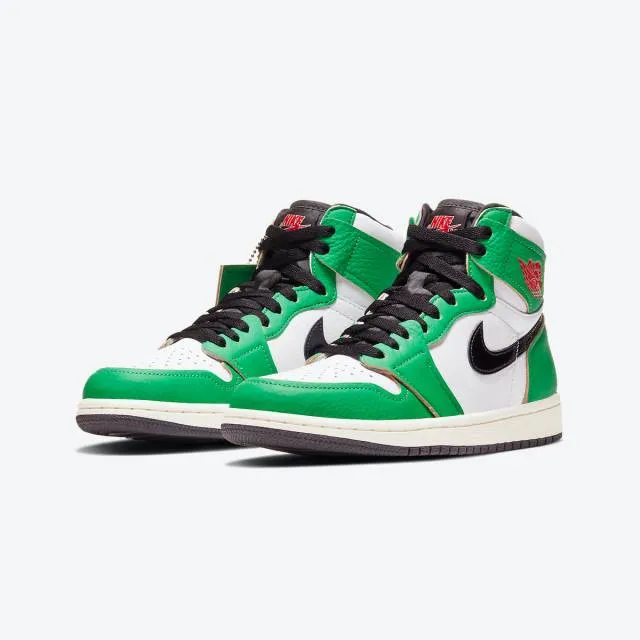 Nike women's air jordan 1 retro high og (lucky green/ white/ sail/ black/ red) sizes 6-10 db4612-300