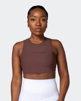 Off Duty Rib Cropped Tank - Coffee