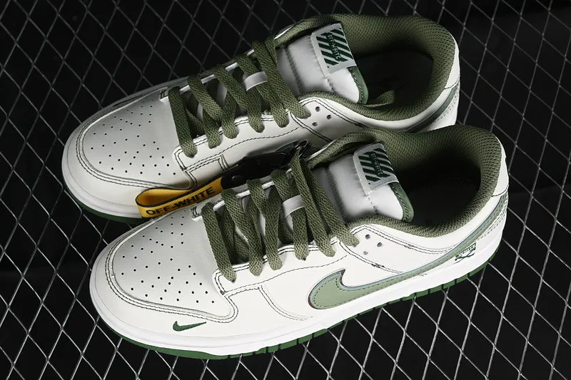 Off-White x Nike SB Dunk Low White Green DJ2024-002