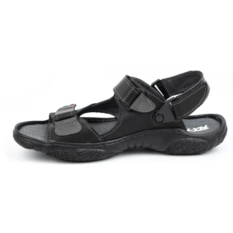 Olivier Men's leather sandals for the driver 362MA black