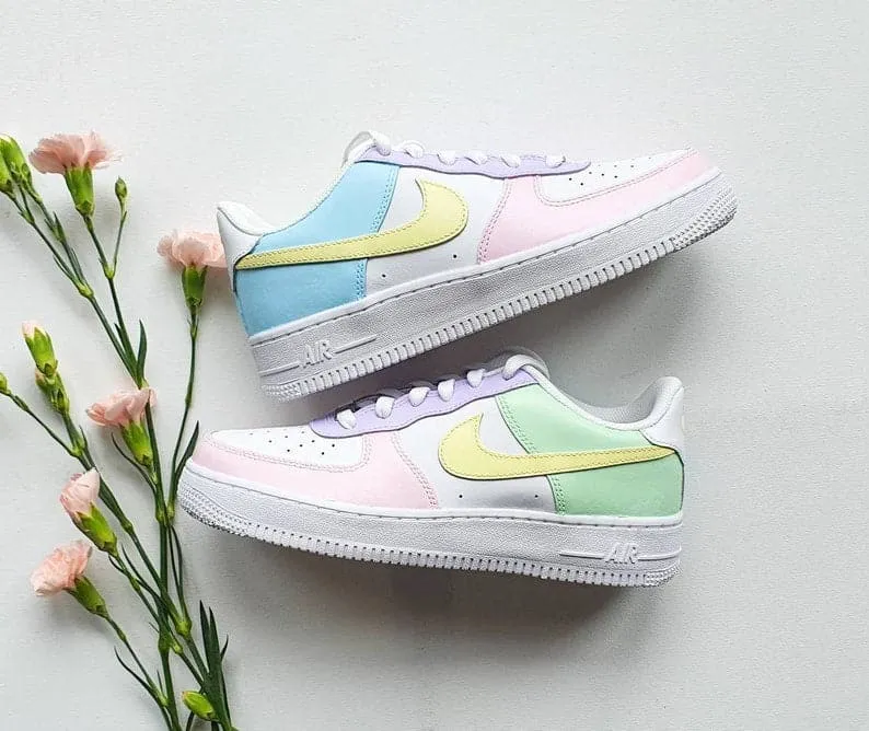 Pastel Colours Custom Nike Air Force 1 Hand-painted