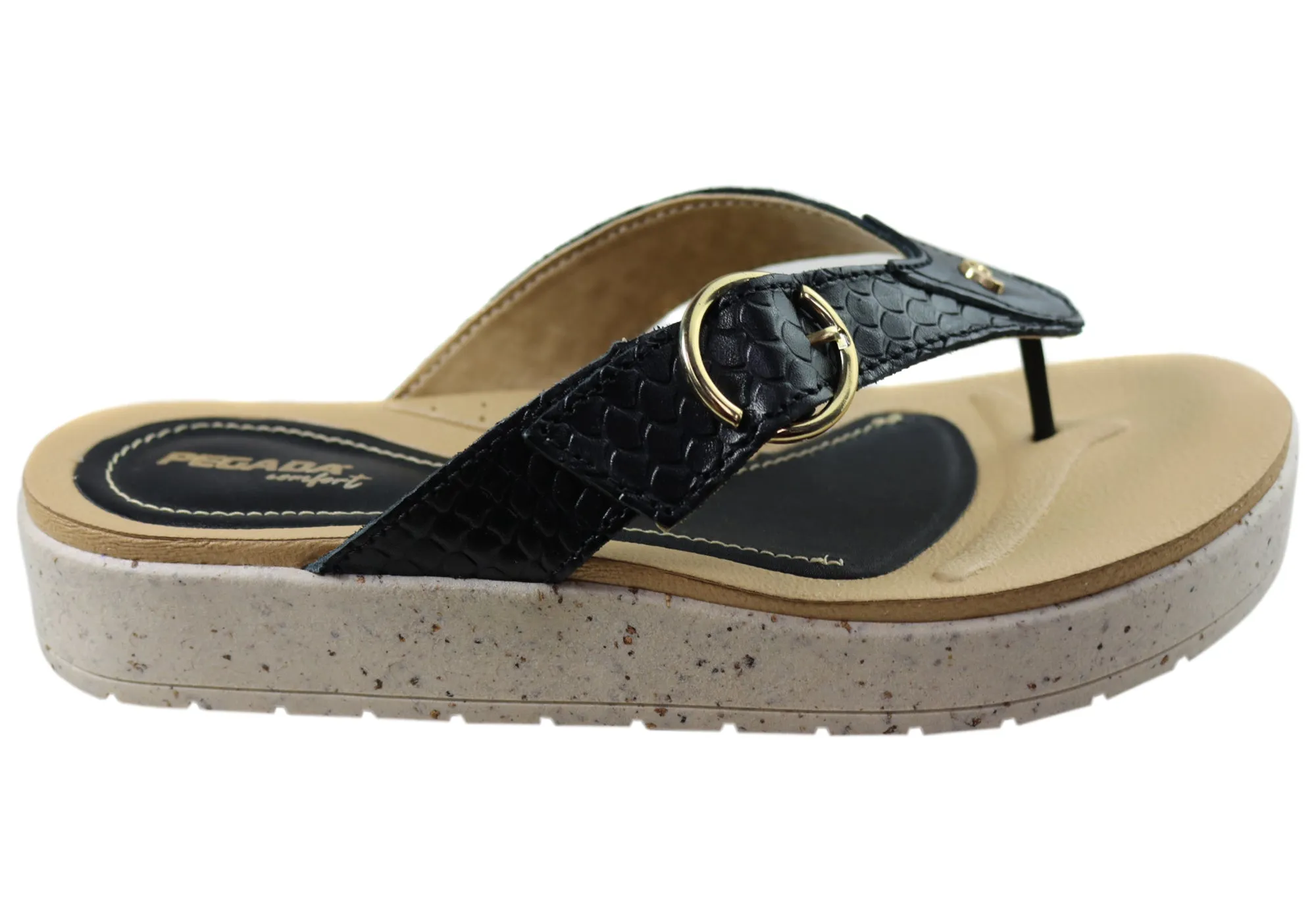 Pegada Explora Womens Comfort Leather Thongs Sandals Made In Brazil