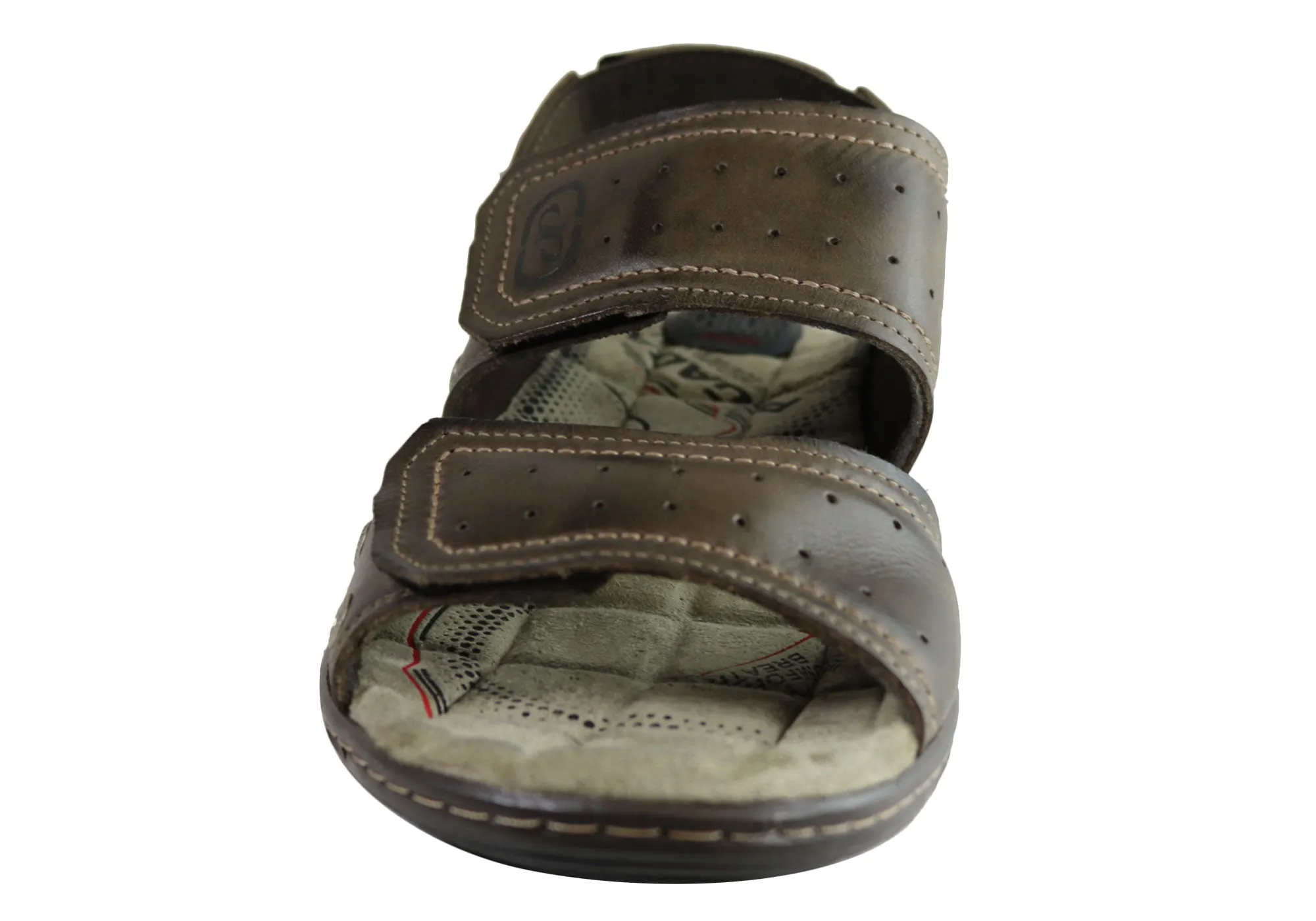 Pegada Jensen Mens Leather Comfort Cushioned Sandals Made In Brazil