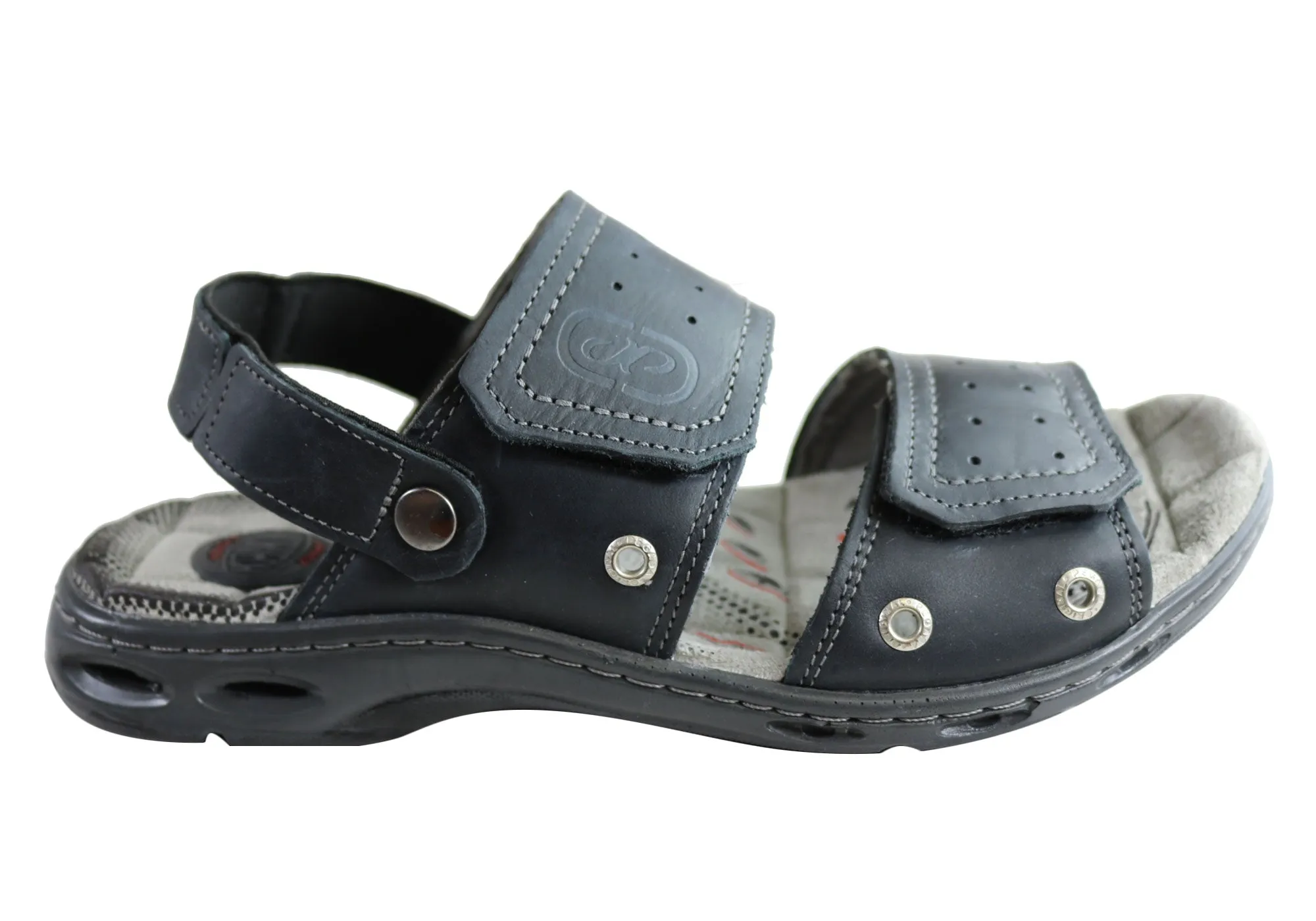 Pegada Jensen Mens Leather Comfort Cushioned Sandals Made In Brazil