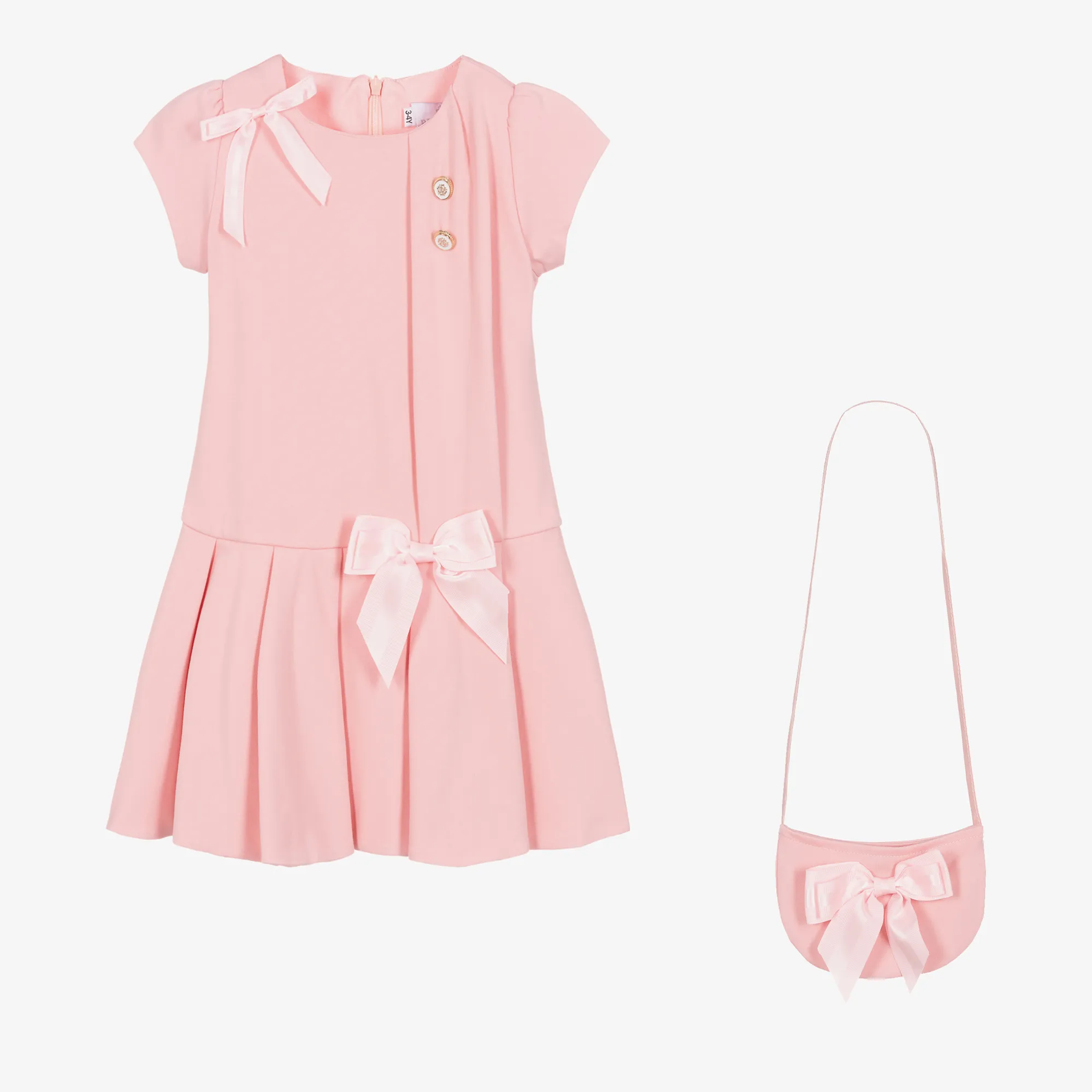 Pink Jersey Dress & Bag Set