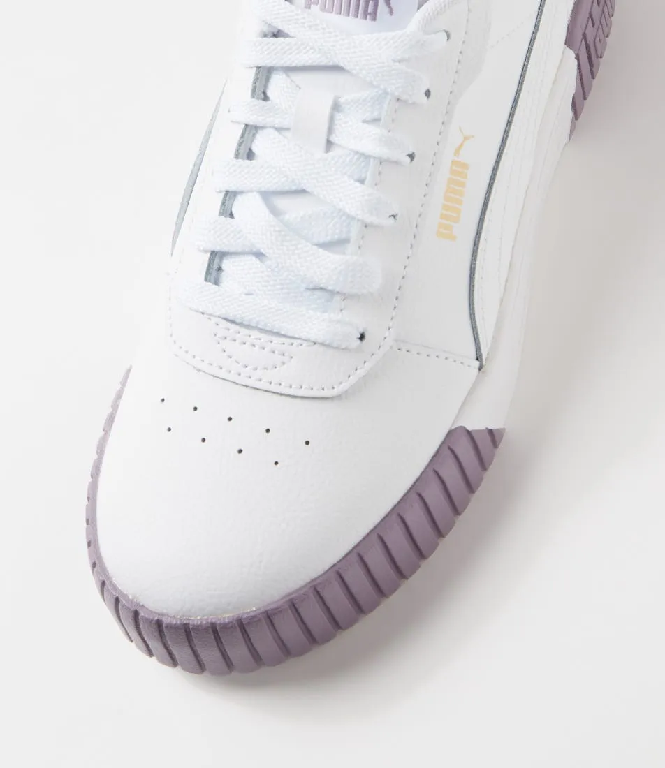 PUMA 385849 Carina 2 White Pale Plum Gold Sneakers