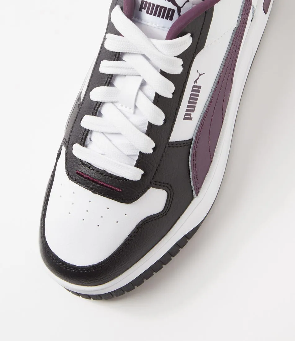 PUMA 389390 Carina Street White Midnight Plum Black Sneakers