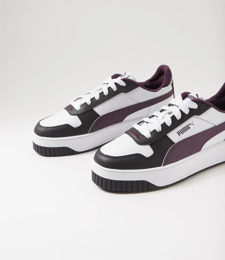 PUMA 389390 Carina Street White Midnight Plum Black Sneakers