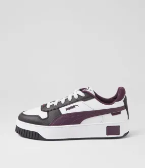 PUMA 389390 Carina Street White Midnight Plum Black Sneakers