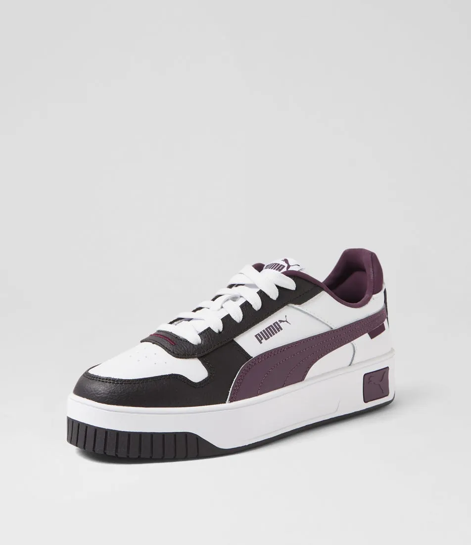 PUMA 389390 Carina Street White Midnight Plum Black Sneakers