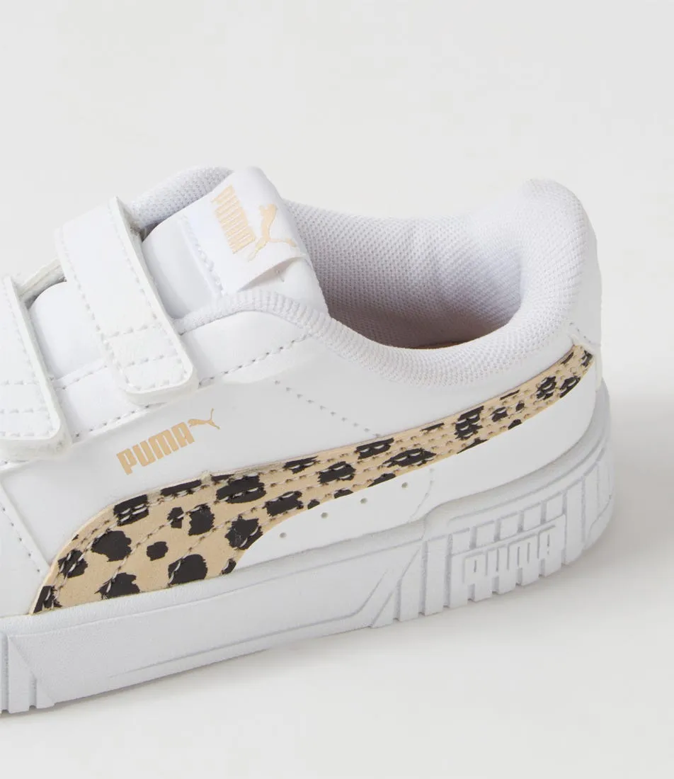 PUMA Carina 2 Ani Tot White Granola Black Gold Leather Sneakers