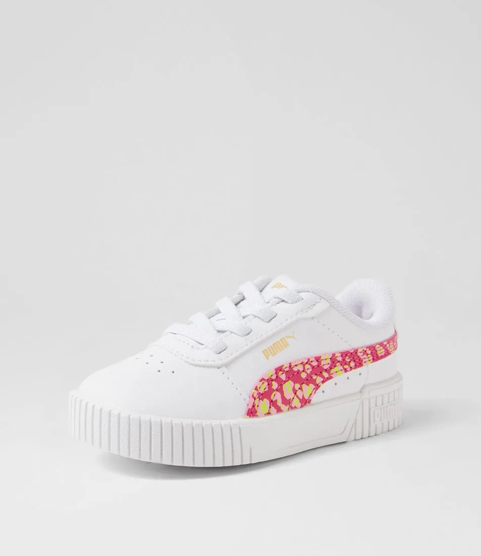 PUMA Carina 2 Animal Update Tot White Rose Gold Sneakers