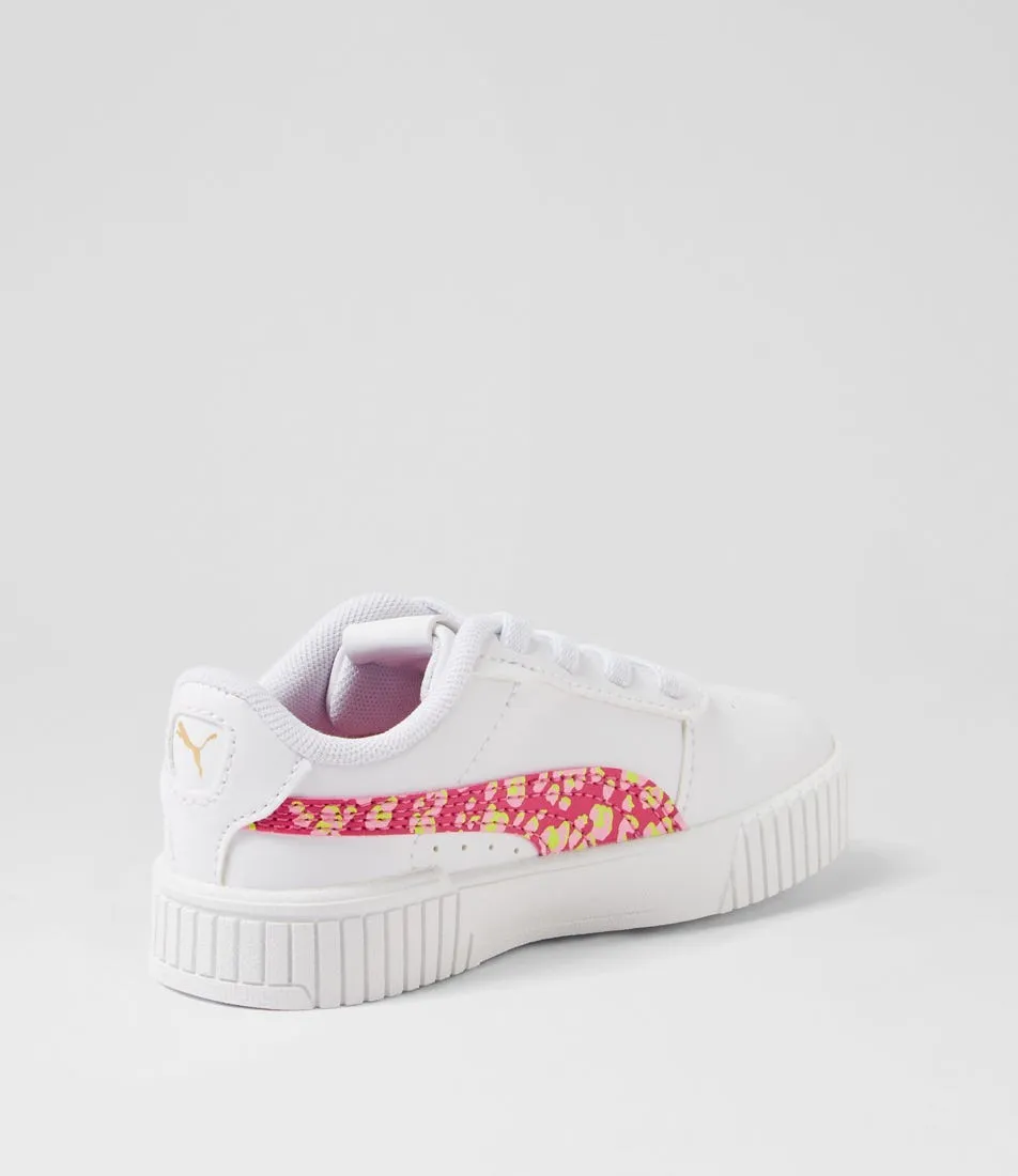 PUMA Carina 2 Animal Update Tot White Rose Gold Sneakers