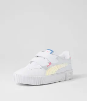 PUMA Carina 2 Jnr White Blue Skies Fast Pink Sneakers