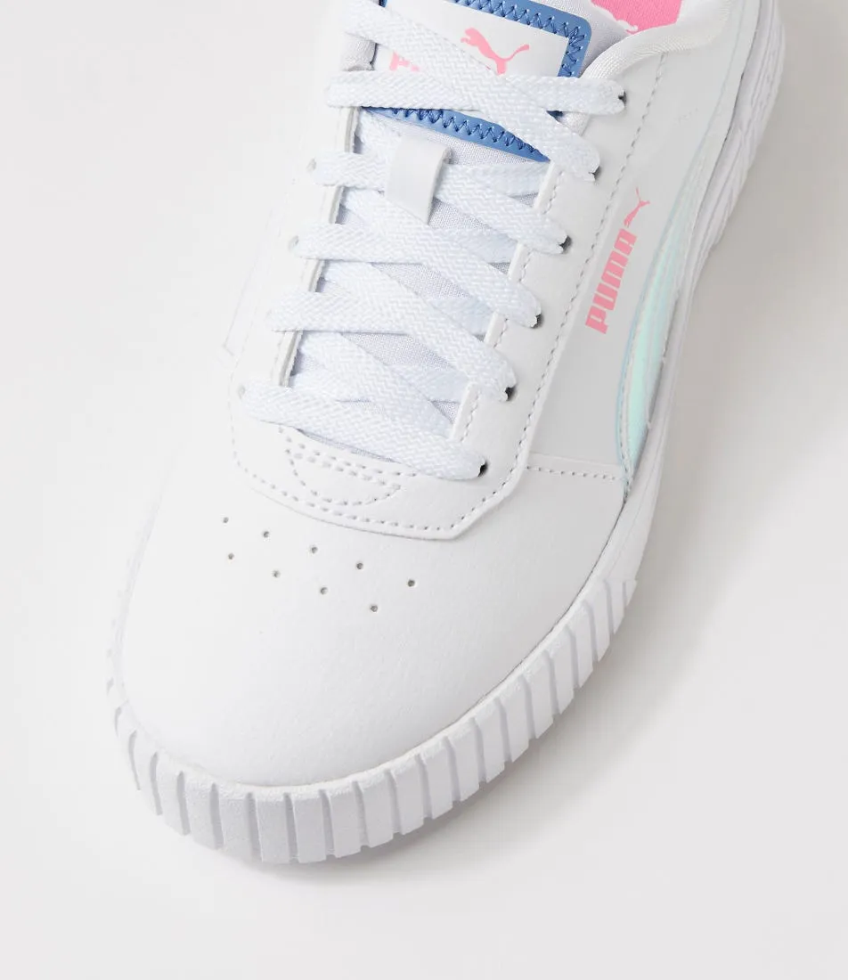 PUMA Carina 2 Jnr White Blue Skies Pink Sneakers