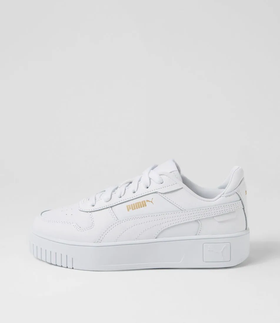 PUMA Carina Street W White Gold Leather Sneakers