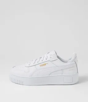 PUMA Carina Street W White Gold Leather Sneakers