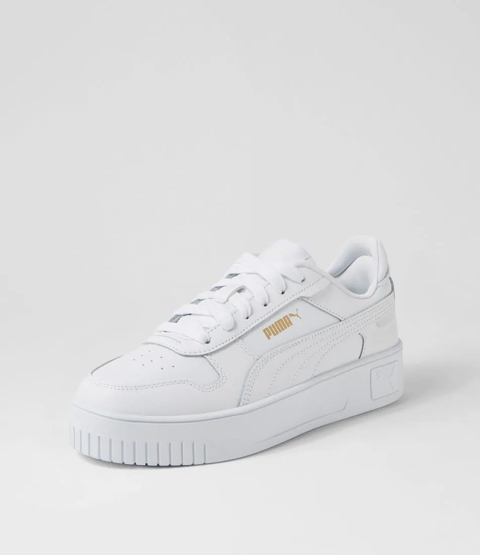 PUMA Carina Street W White Gold Leather Sneakers