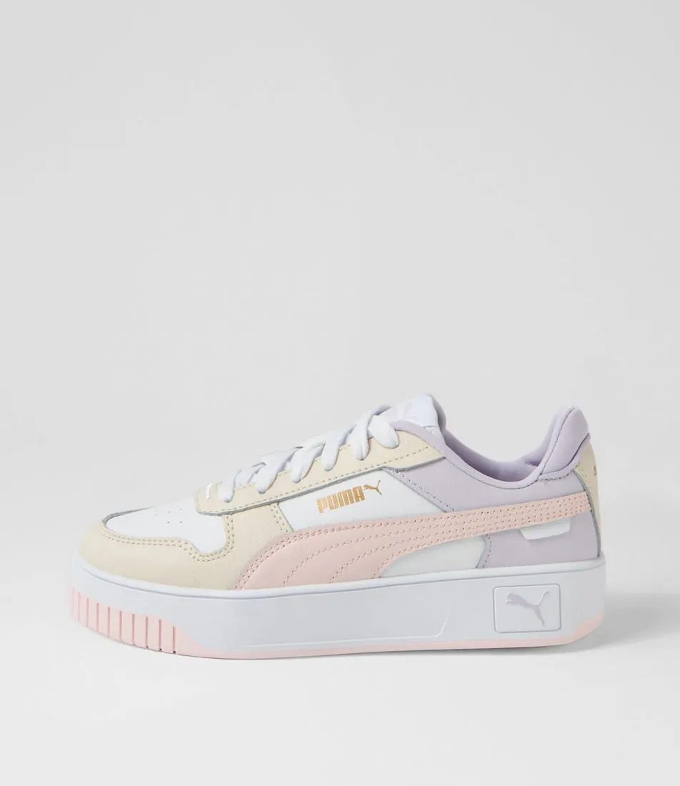 PUMA Carina Street W White Pink Alpine Snow Leather Sneakers