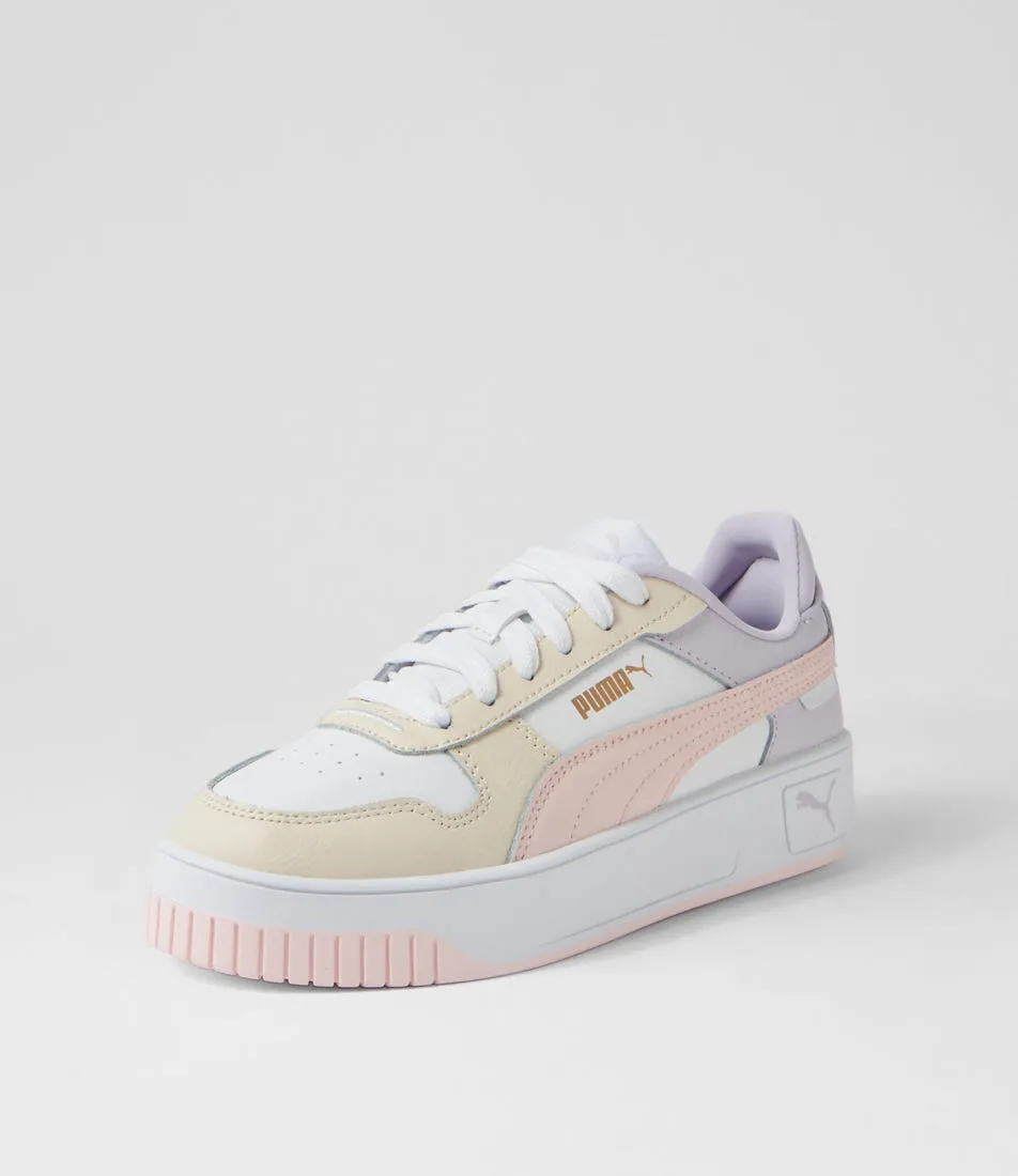 PUMA Carina Street W White Pink Alpine Snow Leather Sneakers