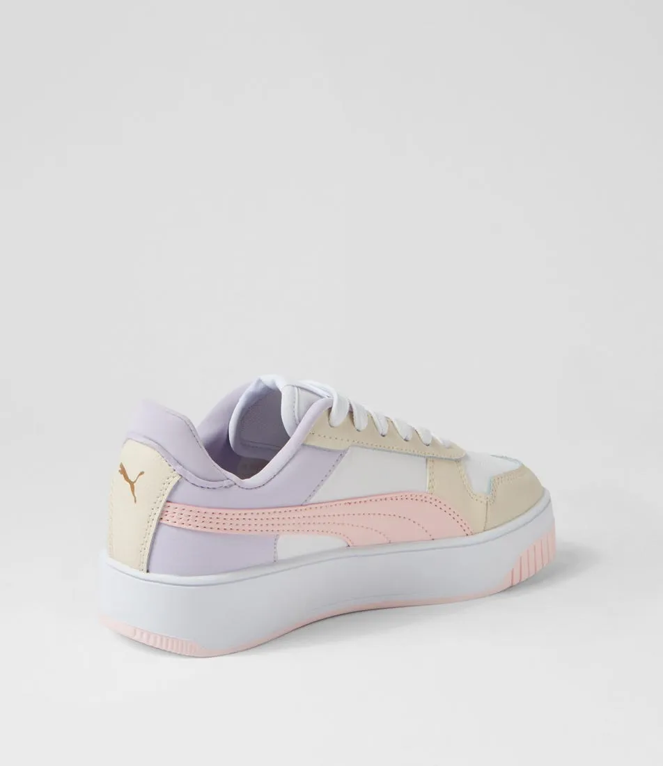 PUMA Carina Street W White Pink Alpine Snow Leather Sneakers