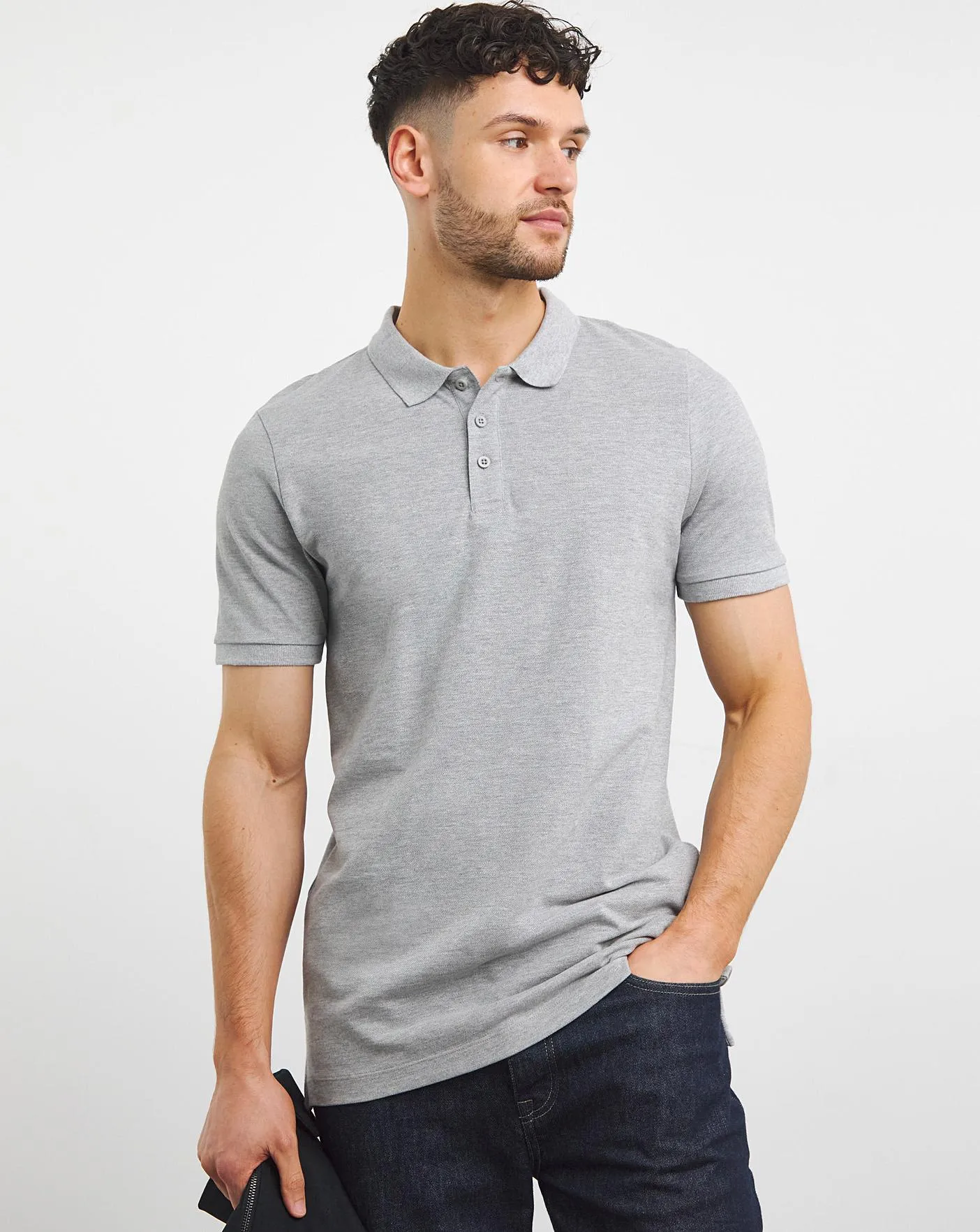 Pure Cotton Marl Pique Polo Long