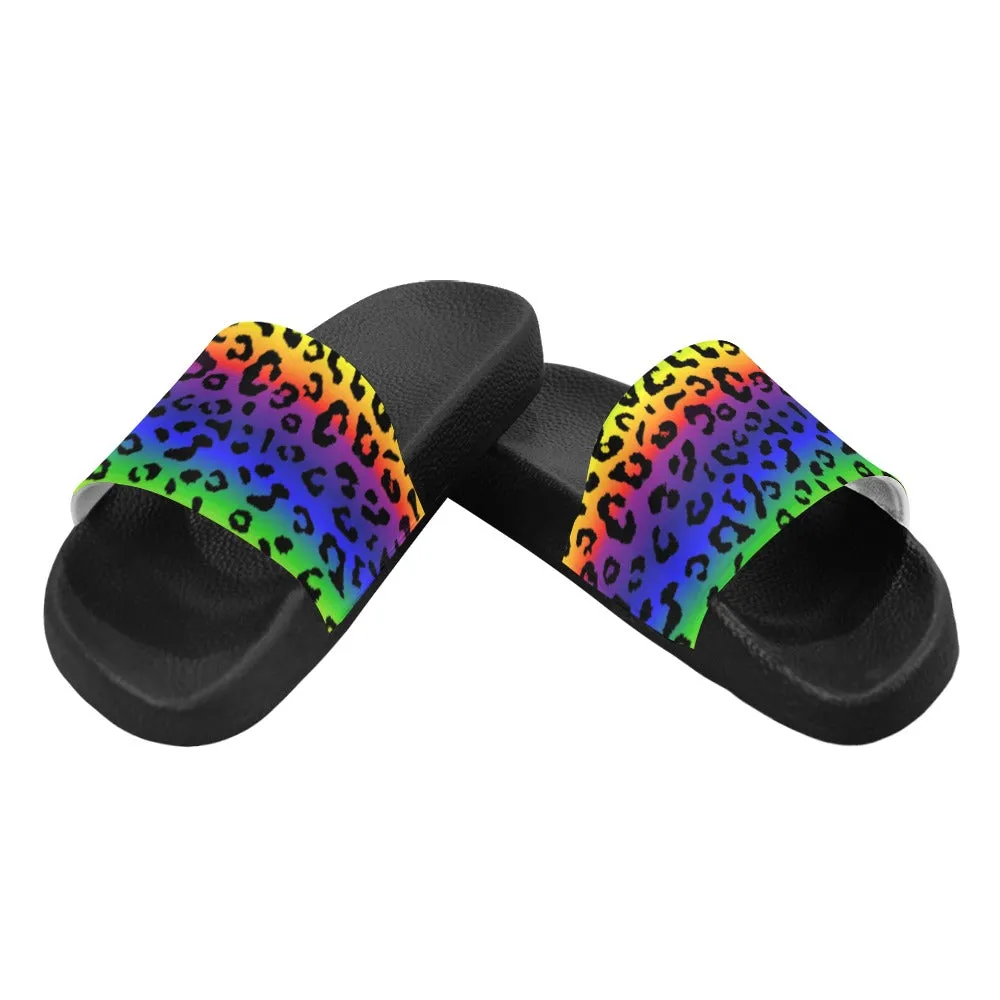 Rainbow Leopard Women's Slide Sandals