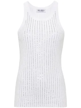 rhinestone-embellished cotton tank top