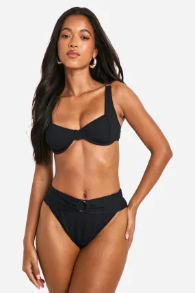 Ribbed O-ring High Waisted Bikini Brief