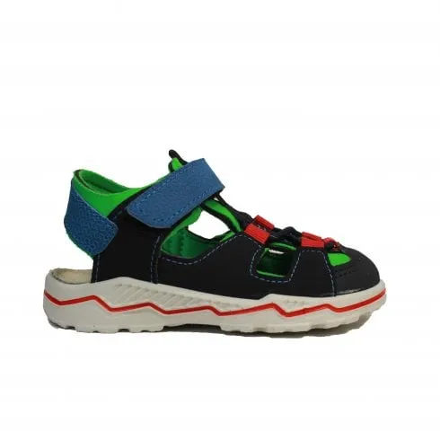 Ricosta Geru | See/Neongreen | Closed Toe | Children's Rip Tape Sandals