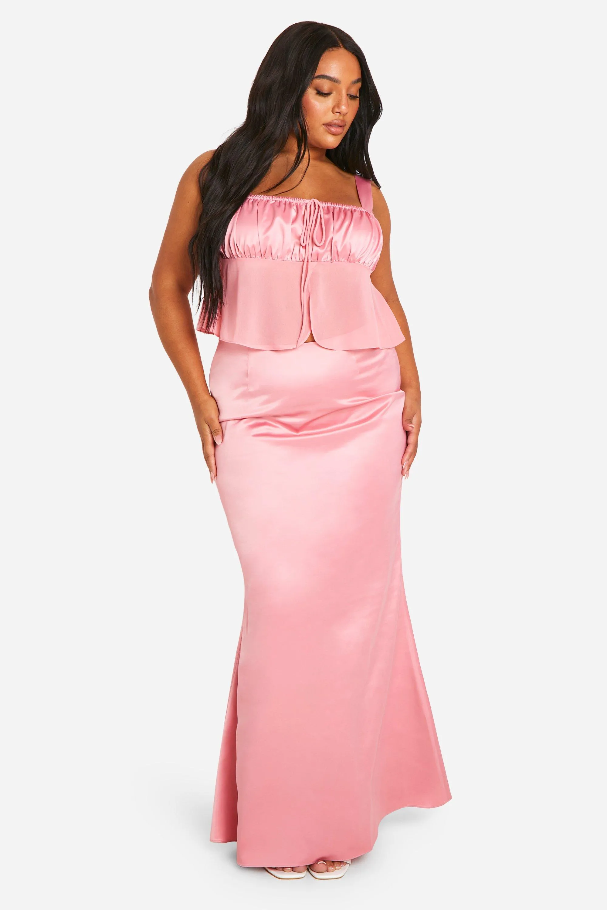 Satin Elegant  Maxi Skirt