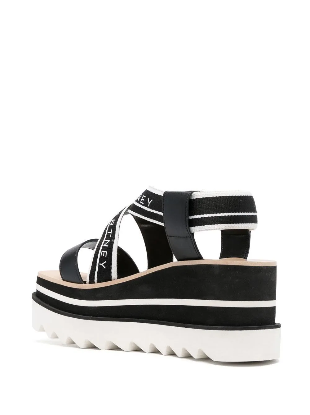 Stella McCartney    Stella Mc Cartney Sneak Elyse Striped Platform Sandals